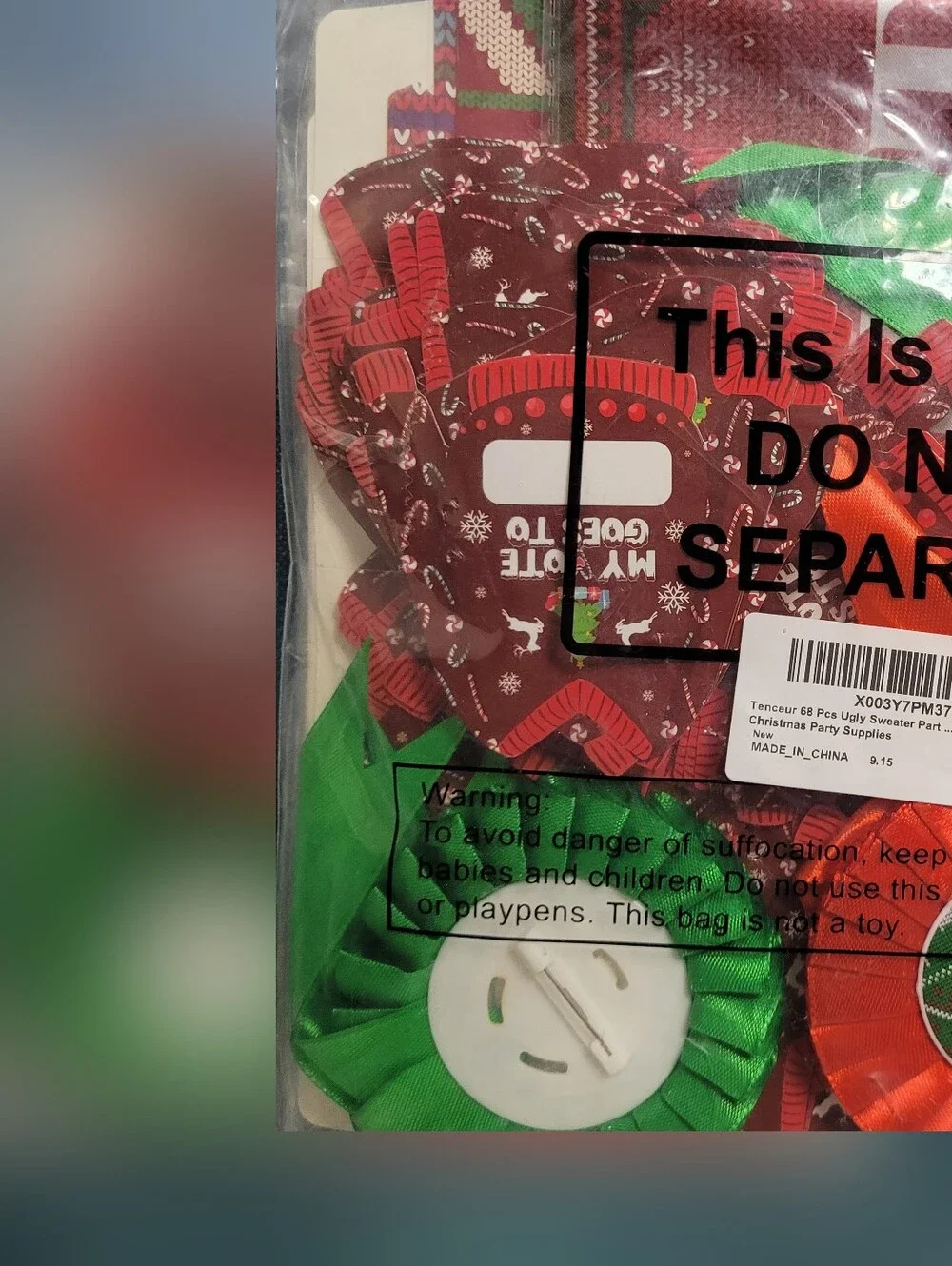 Ugly Christmas Sweater Party Ribbons And Voters Box